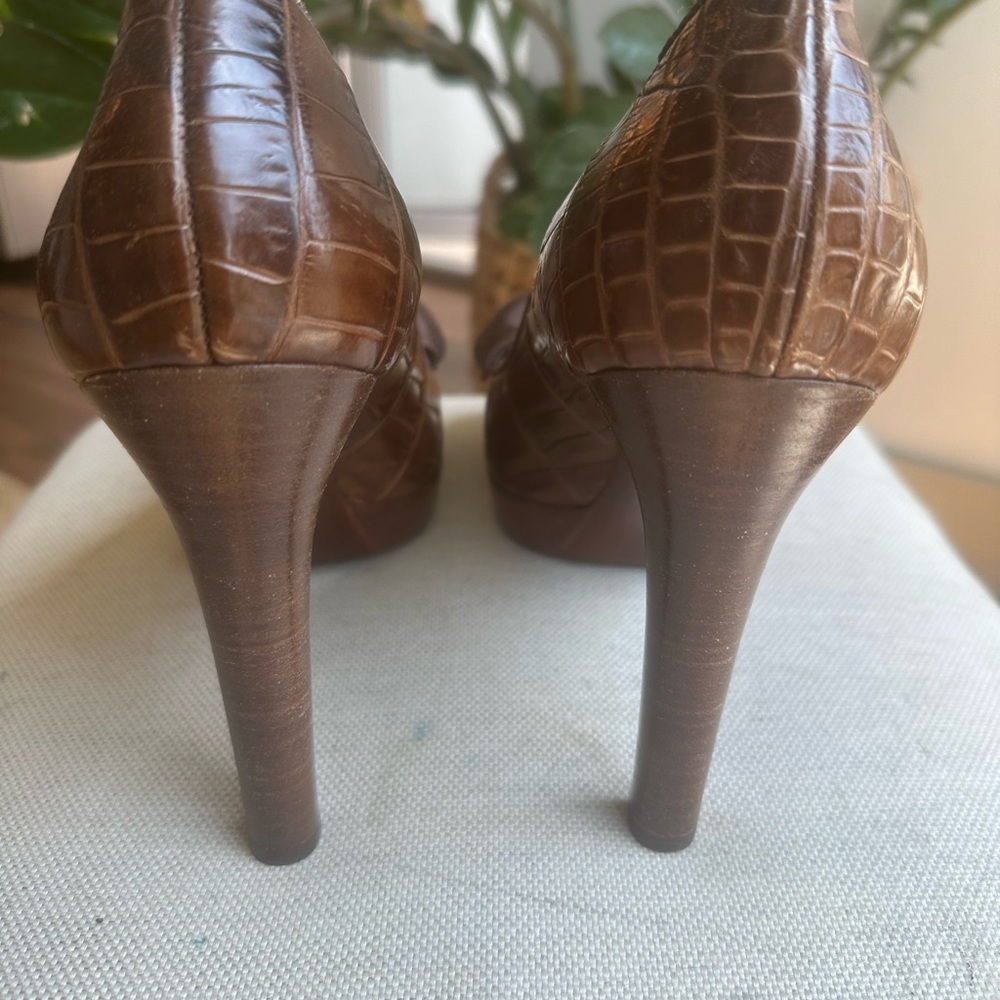 Ralph Lauren Collection Alligator Heels with bow